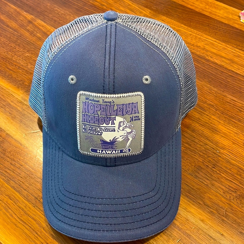 Madam tang’s Hawaii, baseball hat, blue Jean cotton and mesh hat, one size fits
